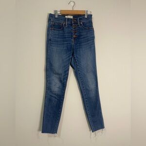 Madewell Jeans Size 24 Blue 10" High Rise Skinny Crop Denim